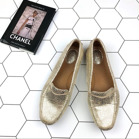 Clarks Shoes - Clark’s Dunbar Grandby Metallic Driving Loafers.